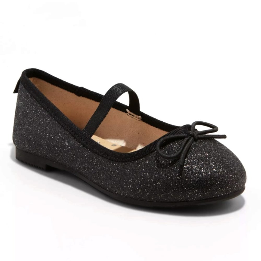 NWT Cat & Jack Toddler Girls Glitter Ballet Flats
